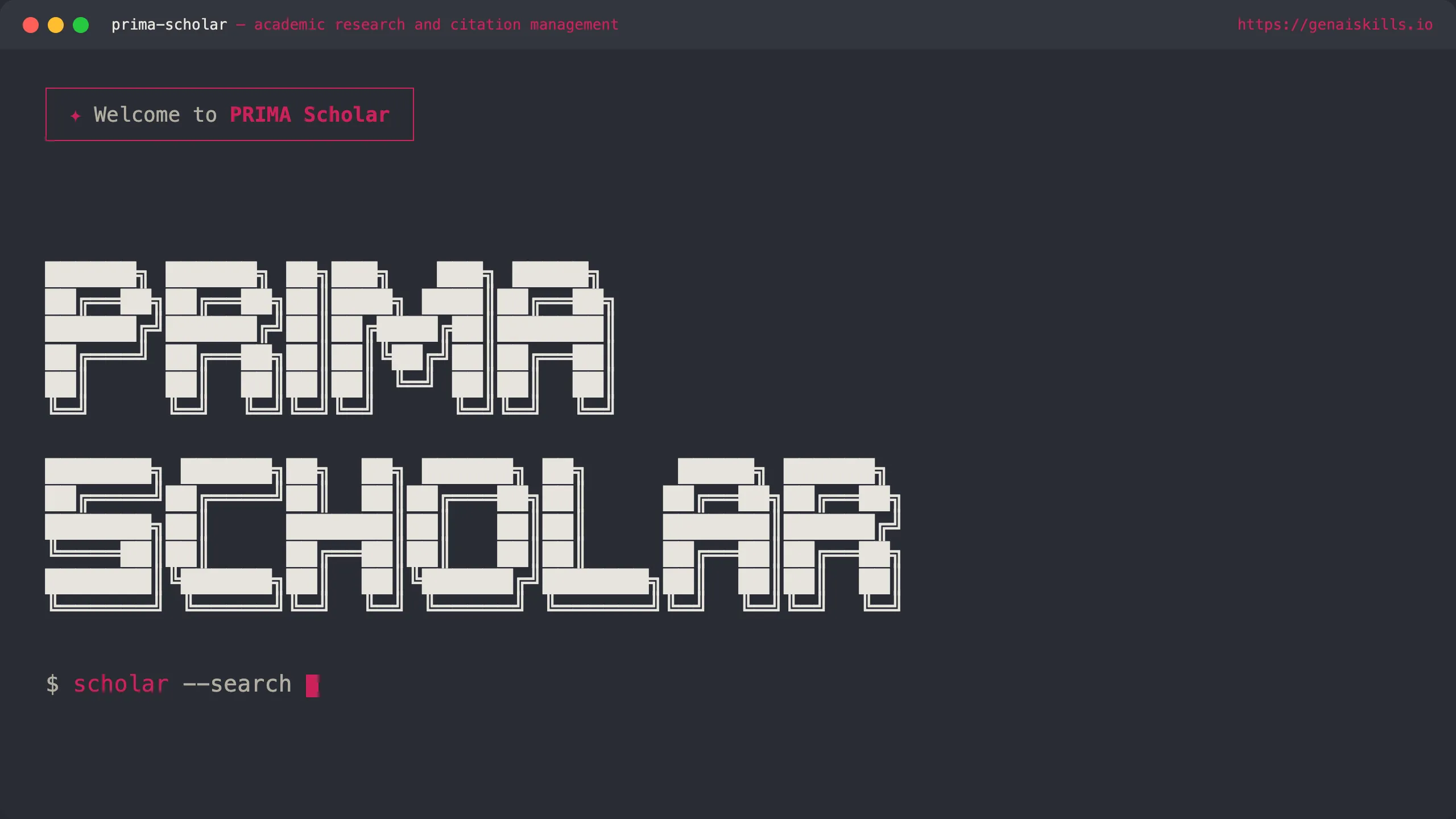 PRIMA Scholar brand card